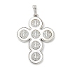 Brass Pave Natural White Shell Pendants KK-S522-01D-P-1
