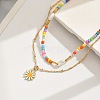 Bohemian Style Daisy Alloy Enamel Pendant Necklaces FS-WG10B31-01-2