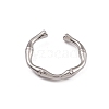 Non-Tarnish 304 Stainless Steel Bamboo Joint Open Cuff Rings for Women RJEW-G285-09P-2