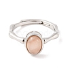 Oval Natural Sunstone Adjustable Rings RJEW-Q817-04P-12-2