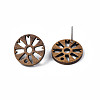 Walnut Wood Stud Earring Findings MAK-N032-042-3