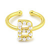 Rack Plating Brass Open Cuff Rings for Women RJEW-F162-01G-B-2