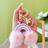 Cotton Rainbow Keychain with Artificial Fur Ball PW-WG86604-07-1