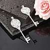Tibetan Style Alloy Key Pendant Cabochon Bezel Settings LS-PALLOY-J494-51AS-6