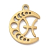 Real 18K Gold Plated 304 Stainless Steel Pendants STAS-R003-02G-012-1