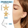 BENECREAT 6 Pairs Rack Plating Brass Starfish Stud Earrings KK-BC0013-51-2