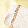 Brass Micro Pave Cubic Zirconia Link Chain Bracelets KK-R217-46G-3