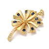 Rack Plating Brass Micro Pave Cubic Zirconia Pendants KK-U022-03A-G-2