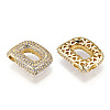 Brass Micro Pave Cubic Zirconia Pendants KK-N254-06G-D-2