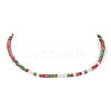 Glass Imitation Pearl Round Beaded Necklace NJEW-JN04464-6