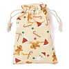 Christmas Theme Cloth Printed Storage Bags ABAG-F010-02A-04-2