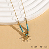 Vintage Christmas Stainless Steel & Synthetic Turquoise Pendant Necklaces for Women HS2328-6-1