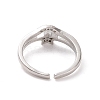 Clear Cubic Zirconia Star Open Cuff Ring RJEW-H127-03P-3