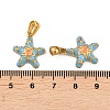 304 Stainless Steel Enamel Pendants STAS-P438-04G-3