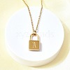 304 Stainless Steel Rolo Chain Pendant Necklaces NJEW-S444-01G-01-3