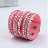 9-row Suede Cord & Rhinestone & Alloy Rivet Wrap Bracelets WG9BE7D-14-1