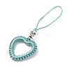 Heart Braided Nylon Cord Mobile Accessories HJEW-JM00607-3