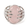 Oval Natural Rose Quartz Finger Ring G-Q184-06A-P-2