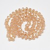 Electroplate Glass Beads Strands EGLA-Q083-8mm-C01-2