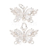 Brass Pave Clear Cubic Zirconia Butterfly Chandelier Component Links CU-CBAEC99-12S-1
