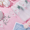 Peony Embroidery Polyester Lace Fabric DIY-WH0308-360A-4