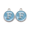 Platinum Plated Alloy Enamel Charms ENAM-S118-04F-P-1