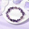 Natural Amethyst Chip & Cuboid Beaded Stretch Bracelets for Women BJEW-JB10808-01-2