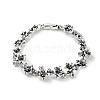 Vintage Alloy Flower Link Chain Bracelet for Women BJEW-A140-02AS-1