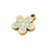 304 Stainless Steel Enamel Flower Charms STAS-I325-103G-2