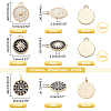 AHADERMAKER 8Pcs 4 Style  Brass Micro Pave Clear Cubic Zirconia Pendants ZIRC-GA0001-06-2