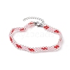 Glass Seed Braided Beaded Bracelet BJEW-MZ00057-1