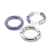 Imitatione Gemstone Curved Tube Beads Stretch Bracelets Set for Girl Women X-BJEW-JB06948-1