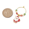 Christmas Theme Electroplate Glass Beads & Alloy Enamel Wine Glass Charms AJEW-JO00256-3