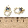 Brass Micro Pave Clear Cubic Zirconia Lobster Claw Clasps KK-K385-011G-4