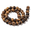 Natural Frosted Tiger Eye Round Bead Strands LS-G-M064-10mm-02-2
