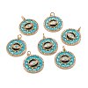 Real 18K Gold Plated Brass Micro Pave Clear Cubic Zirconia Pendants ZIRC-A020-19G-2
