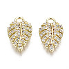 Brass Micro Pave Clear Cubic Zirconia Pendants X-KK-S310-46-1