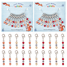 Autumn Theme Acrylic Beaded Locking Stitch Markers HJEW-PH01753