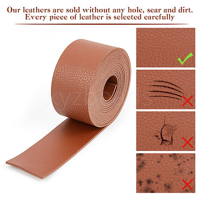 2M Flat Single Face Lychee Pattern Imitation Leather Band LC-WH0010-02B-03-1