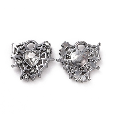 Rack Plating Alloy Glass Pendants FIND-I037-37A-1