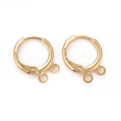 2-hole Rack Plating Brass Leverback Earring Findings KK-D075-05G-RS-1