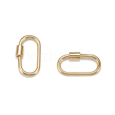 Brass Screw Carabiner Lock Charms X-KK-T047-07G-1