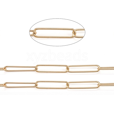3.28 Feet 304 Stainless Steel Paperclip Chains X-CHS-F011-03A-G-1
