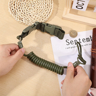 Nylon Outdoor Tactical Spring Lanyard AJEW-WH0752-319B-1
