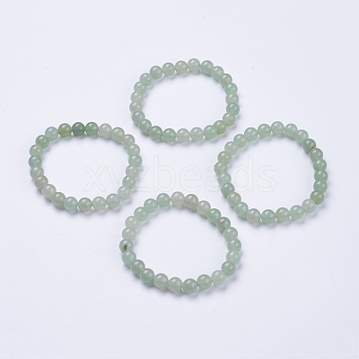 Natural Green Aventurine Beaded Stretch Bracelets BJEW-I253-8mm-10-1