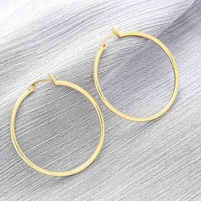 Brass Hoop Earrings for Women EJEW-I270-13B-G-1