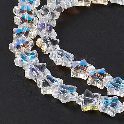 Transparent Electroplate Glass Beads Strands EGLA-E030-01J-1