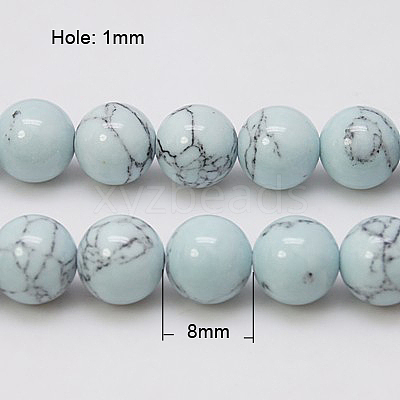 Synthetic Turquoise Beads Strands TURQ-H038-8mm-XXS20-1