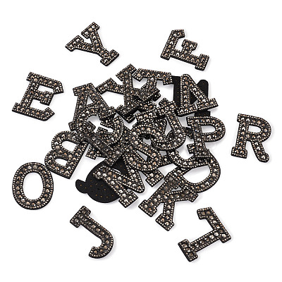 Alphabet Resin Rhinestone Patches DIY-TAC0005-45H-1