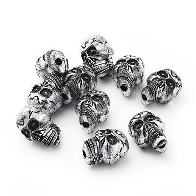 Antique Silver Plated Acrylic Beads X-PLS111Y-1